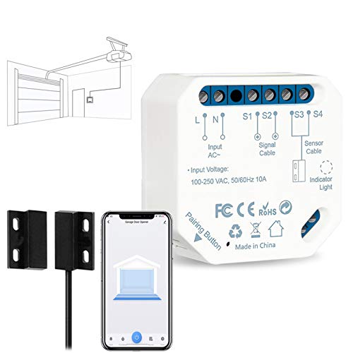 Loratap Apriporta Wifi Garage Door Opener, Apricancello Intelligente Interruttore Wifi Smart Per Porta Garage, Controllo App Smart Life, Controllo Voc