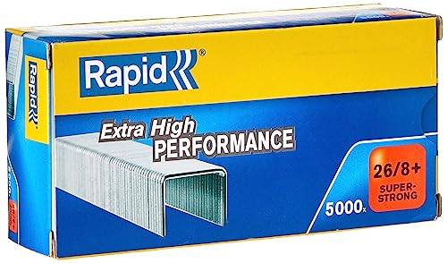 Rapid Super Strong 26/8+ Graffette, 5000 Pezzi Per Cucire Fino A 60 Fogli, 1 Scatola