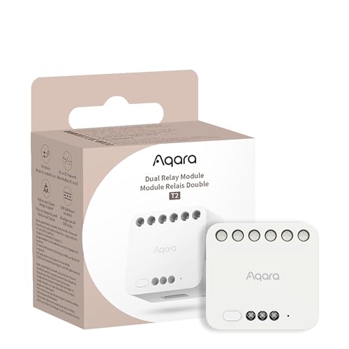 Aqara Modulo Doppio Relè T2 Con Matter Per Hub Aqara Zigbee 3.0, Per Porte Garage E Riscaldamenti, Interruttore Per Tende A Rullo E Per Luci, Supporta