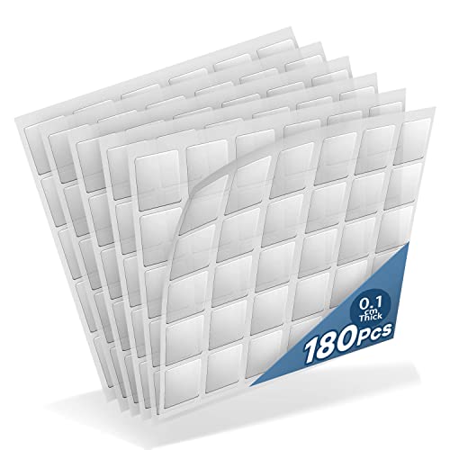 Kuchoow Biadesivo Extra Forte, Pad Biadesivo Senza Traccia, 180 Pezzi, Biadesivo Trasparente, Riutilizzabile, Lavabile, Nastro Biadesivo (25 * 25 * 1M