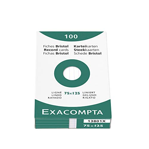 Exacompta 13801X Cartoncini Bristol, 7X12 Cm, Bianco