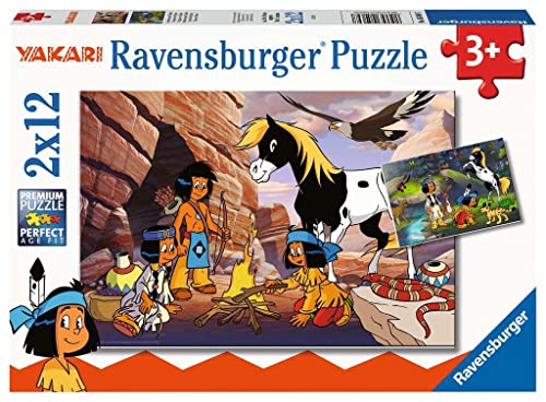 Ravensburger-In Viaggio Con Yakari Tiere Puzzle Da 2 X 12 Pezzi, Multicolore, 05069