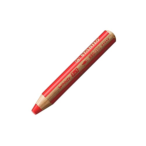 Matita Colorata Multi-Funzione - Stabilo Woody 3 In 1 - Rosso Carminio