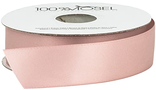 100% Mosel Nastro Di Raso, In Rosa Cipria (25 Mm X 25 M), Nastro Da Regalo Finitura Lucida, Nastro Elegante Per Decorazioni & Creazioni, Per Confezion