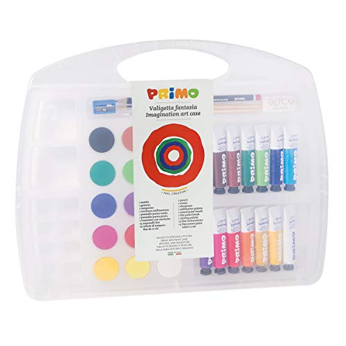 Morocolor Primo, Kit Pittura, 14 Colori A Tempera E 15 Acquerelli, Pennelli, Matita, Gomma, Temperino, Tavolozza E Piano D’Appoggio, Colori Concentrat