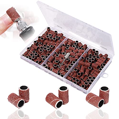 Mohito 210Pcs Levigatura Cilindri Abrasivi Levigatura Trapano Per Unghie 80# 120# 180# Levigatura Bande Per Pedicure Per Malto Rimozione Unghie Marron