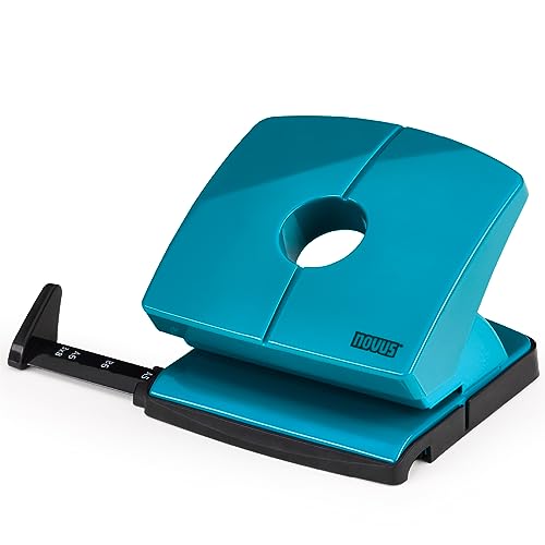 Novus Perforatore B220 Color Id 2.0 (20 Fogli, Guida Di Arresto A Scatto Fisso, Parti Funzionali In Metallo), Petrolio Brillante