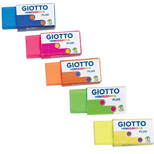 Giotto - Gomma Fluorescente In Vasetto, 1 Pezzo, Colori Assortiti