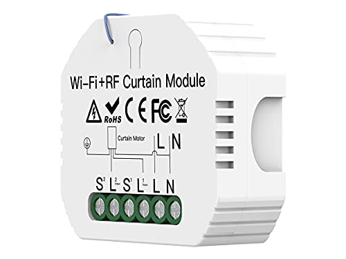 Modulo Tapparelle Wifi 2.4G + Rf 433 + Pulsante Saliscendi, Wifi Curtain Module Per Tende Persiane Tapparelle Elettriche, App Tuya E Smart Life, Compa