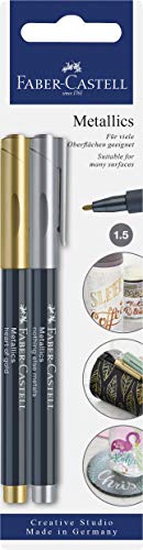 Faber-Castell - Pennarelli Metallizzati, Colore: Oro E Argento