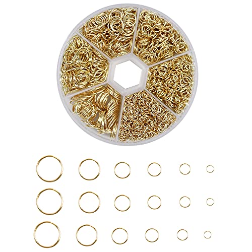 1390 Pezzi Anelli Di Salto Aperti, 4/5/7/8/10Mm Kit Anello Di Salto Mix Di Dimensioni, Anelli Aperti Di Salto, Connettori Ad Anello Per Bigiotteria Co