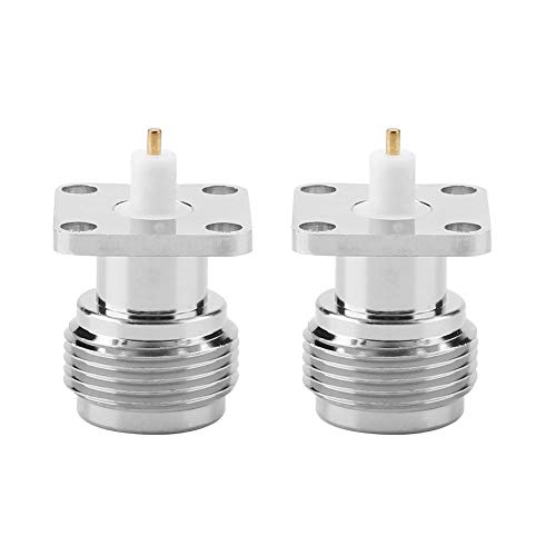 Akozon - Connettore Coassiale Femmina N 2 Pz N-Kfd-5 N Connettore Femmina Coassiale Rf Con Flangia 17,5 X 17,5