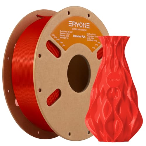 Filamento Eryone Pla 1,75 Mm, Filamento Pla Para Impresora 3D, 0,03 Mm, 1 Kg/Bobina, Rojo