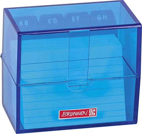 Brunnen 102058033 - Cassetta Per Schede In Polistirolo, 8,5 X 7,5 X 4,8 Cm, Colore: Azzurro