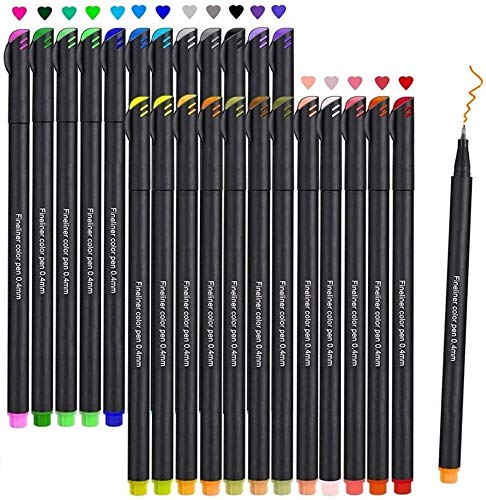 Funnasting Penne Fineliner, Set Di Penne Fineliner A Colori Penne Per Bozzetti Scrittura Disegno Per Bullet Journal Appunti E Libri Da Colorare - 24 C