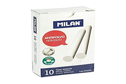 Milan Tizas Blancas Antipolvo Carbonato Cálcico Caja De 10