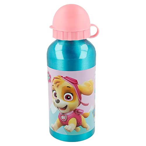 Paw Patrol Borraccia In Alluminio Per Bambini, 400 Ml, Riutilizzabile, Skye & Everest