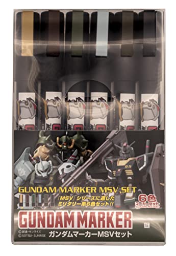 Gsi Creos Gundam - Set Di 6 Pennarelli Per Marcatore Gundam, Gsi Creos Gundam, Set Di Pennarelli Msv
