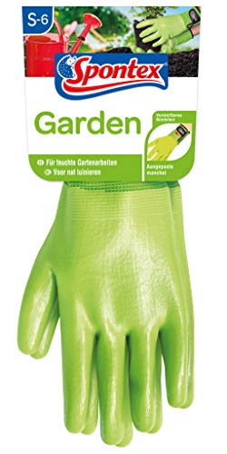 Spontex Garden, Guanti Da Giardinaggio Versatili Per Lavori Di Giardinaggio Umidi E Polsini Regolabili – 1 Paio, Taglia S