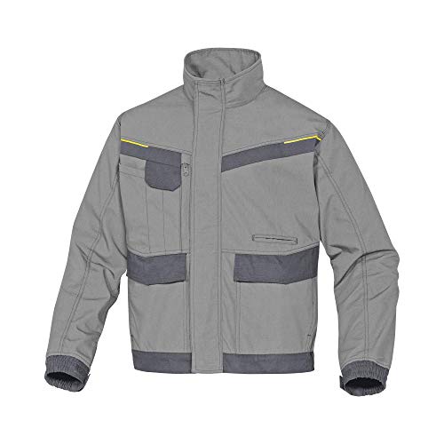 Delta Plus Mcve2Grgt Mach2 Corporate - Giacca Da Lavoro In Poliestere Ripstop/Cotone, Colore Grigio Chiaro/Grigio Scuro, Taglia L, Confezione Da 10