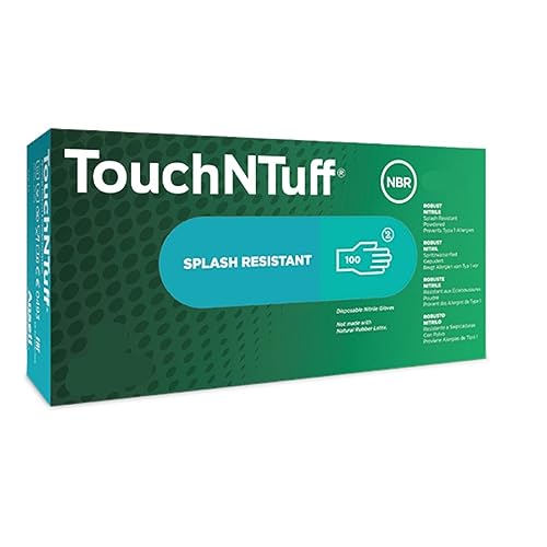 Ansell Touchntuff 69-318, Guantes Desechables De Nitrilo, Verde, Talla S, 100 Guantes