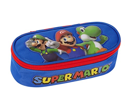 Franco Cosimo Panini Super Mario - Astuccio Scuola Ufficiale Super Mario, Astuccio Bambino E Bambina Ovale, Ideale Per Riporre La Cancelleria, Con Pra