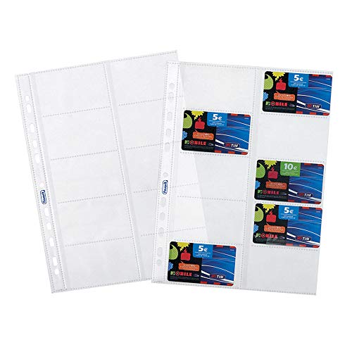 Favorit Buste Trasparenti Porta Cards, 10 Pezzi, Formato Interno 8.5 X 5.4Cm, Finitura Liscia, 10 Tasche Per Schede Telefoniche E Cards