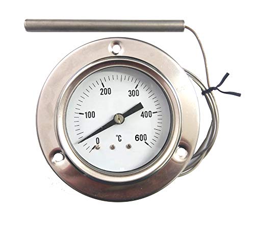 Pirometro / Termometro Analogico 0-600° Inox Per Forni Pizza, Bbq,Forni A Legna, Etc.