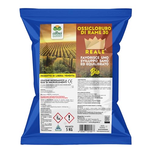 Albagarden - Ossicloruro Di Rame 30% + Boro - Concime Per Piante Per Vite Olivo Piante Da Frutto - Rinforza Contro Malattie Delle Piante - Biologico -