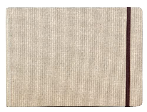 Clairefontaine 96108C Taccuino Da Viaggio Goldline-30 Fogli Carta Da Disegno Multi-Tecnica Bianca Grana Leggera-A5 Cm 180G-Copertina Telata Pronta Per