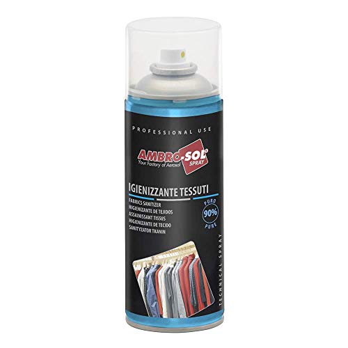 Ambro-Sol P320 Spray Igienizzante Per Tessuti, Ideale Su Tutti I Tessuti Sia Sintetici Che Naturali Come Cotone, Lana, Seta Ecc, Non Macchia, Bombolet
