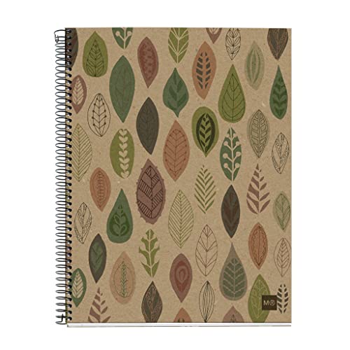 Miquelrius 2870 - Quaderno Notebook Riciclato 100%, 4 Strisce Di Colore, A4, 120 Fogli A Quadretti Di 5 Mm, Carta 80 G, 4 Fori, Copertina In Cartone R