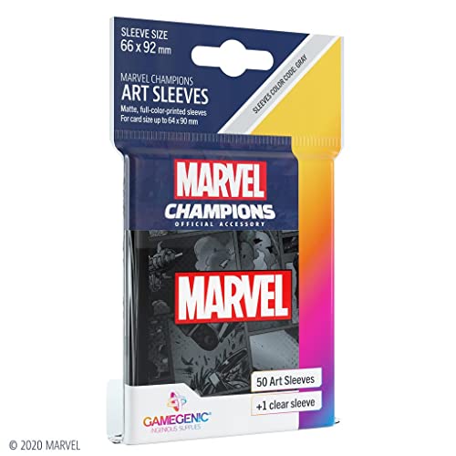Gamegenic Marvel Champions Sleeves Marvel Black, Ggs15013Ml