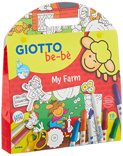 Giotto- Fila My Bebe' Farm Contiene 12 Pennarelli 1 Scenario Gioco 25 Stickers Adesivi 475, Multicolore, 8000825465604, 465600