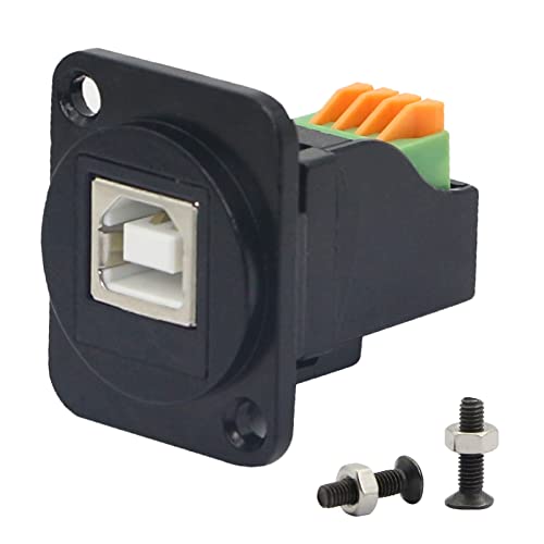 Qianrenon Usb B Pannello Montaggio Stampante Prese Adattatore Usb Type B Femmina A 4 Pin Terminali A Vite A Crimpare Dati Extender Connettore Senza Sa