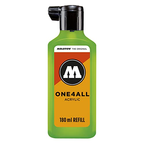 Molotow One4All Refill 180 Ml - Ricarica Per Pennarelli Indelebili, 180 Ml, Verde (Fluorescente)