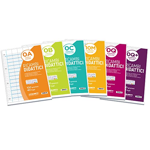 Blasetti 91406 Ricambi Didattici Forati F.To A4 40 Fogli Carta, 100 Gr, 5 Mm+ (0Q+)