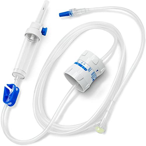 Aiesi® Deflussori Per Flebo Monouso Sterili Latex/Dehp Free 2 Vie Con Regolatore Di Flusso Macrogoccia Ad Alta Precisione 20G/Ml Ed Attacco Luer Lock