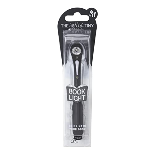 If Really Tiny Book Light (Black) – Compact Reading Lights For Books In Bed – Flexible Book Light Clip On – A Great Book Lamp With Batteries Included
