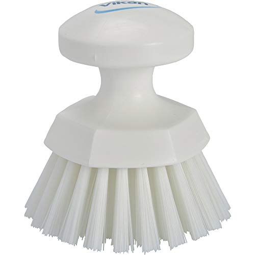 Vikan Hygiene 3885-5 Scrubbing Brush,Round, White, Stiff, Ø110Mm /15