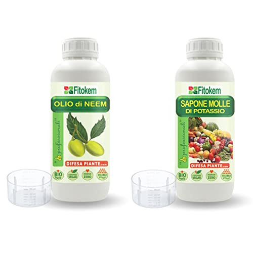 Fitokem | Olio Di Neem Biologico Per Piante 1L + Sapone Molle Di Potassio Corroborante 1L |
