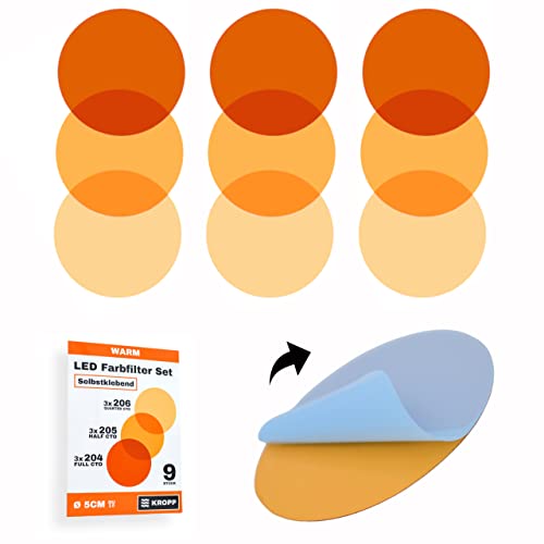 Kropp Pellicola Autoadesiva Colorata Per Lampade A Led, 3 Tonalità Bianco Caldo, Filtro Colorato Per Correzione Del Colore, Luce Diurna A Incandescenz