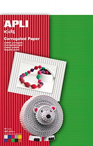 Apli 946042 Carta Ondulata A4, Confezione Da 10 Pezzi