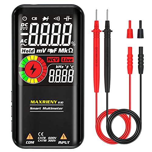 Maxrieny Multimetro Digitale Tester Digital Multimeter Lcd A Colori Voltmetro Intelligente 9999 Conteggi Ohmmetro Capacitanza Resistenza Continuità Fr