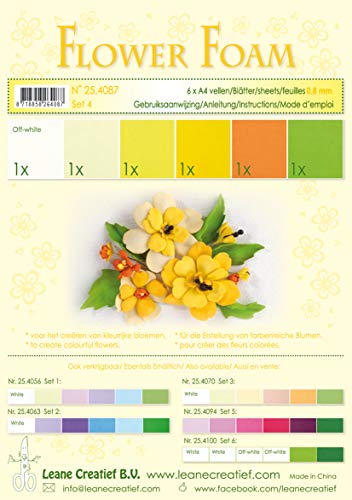 6 Fogli Di Foamiran A4 Gradazioni Del Giallo Spessore 0,8 Mm Moosgummi X Fiori