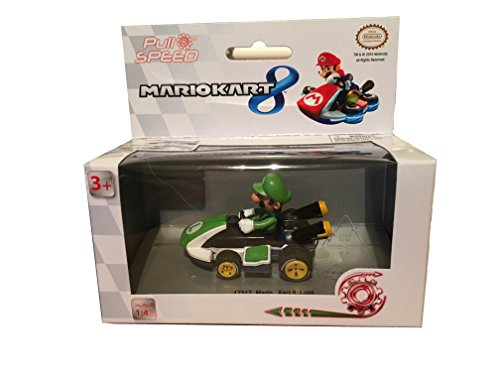 Carrera- Mario Kart 8 Veicolo Pull Speed Luigi, Colore Bianco, 15817039
