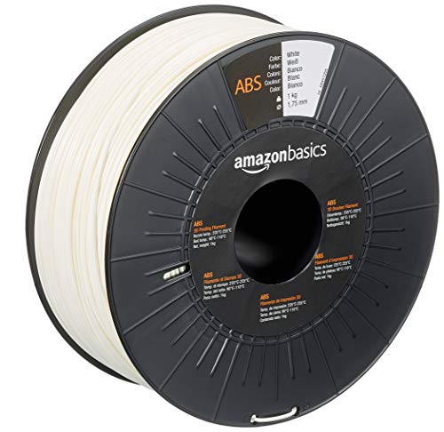Amazon Basics - Filamento Per Stampanti 3D, In Abs, 1.75 Mm, Bianco, 1 Kg Per Bobina