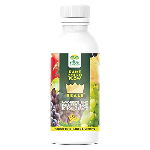 Albagarden - Rame Zolfo Flow - Concime Minerale Naturale Liquido Biologico Già Pronto - Oidio Mal Bianco Peronospora Ticchiolatura Per Vite Olivo Agru
