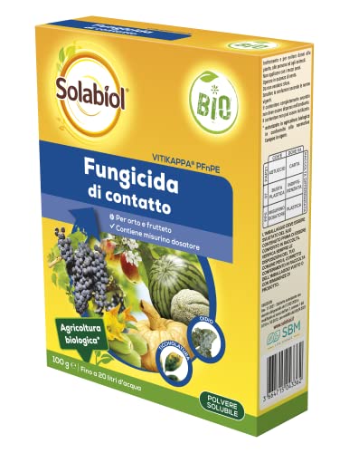 Solabiol Vitikappa Fungicida Biologico A Base Di Bicarbonato Di Potassio, Cura E Previene Oidio (Mal Bianco) E Ticchiolatura, 100G