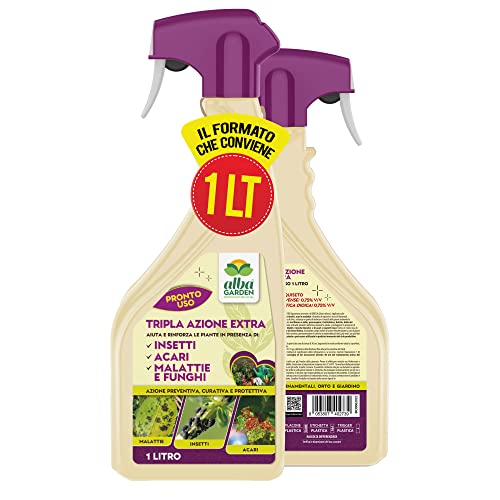 Albagarden - Tripla Azione Naturale - Insetticida - Fungicida - Acaricida Per Piante Pronta All'Uso A Base Di Equiseto E Ortica - Spray Biologico X 1